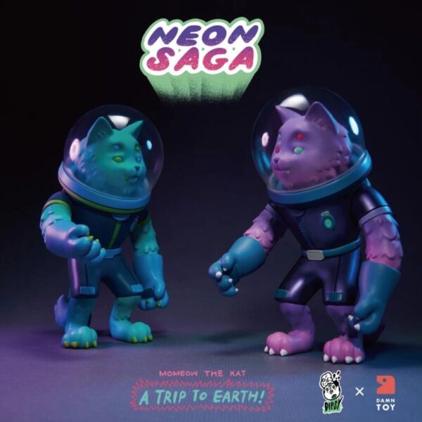【Top1玩具店】現貨 DIPSY DAMN TOY NEON SAGA 魔貓 MOMEOW軟膠吊卡公仔#01091